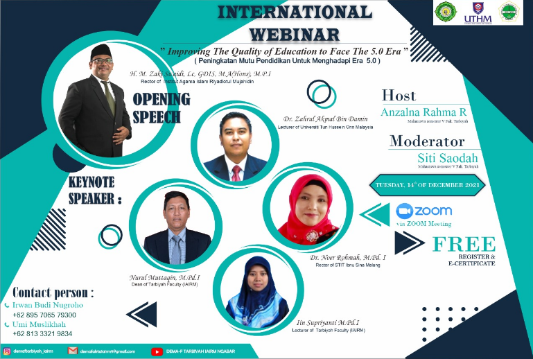 SADAR TENTANG “THE 5.0 ERA”, DEMA F-TARBIYAH GELAR WEBINAR INTERNASIONAL